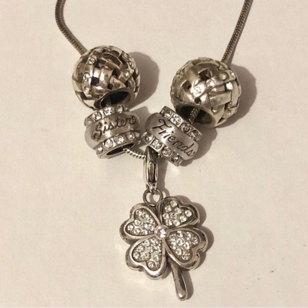 🆕Brighton Friends bead in brushed silver Clear crystals on edges Retired - Picture 4 of 6